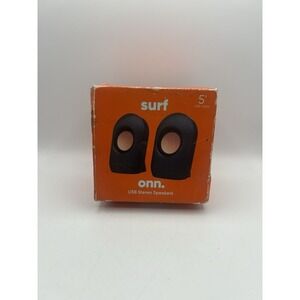Surf Onn PC Computer Stereo Speakers 3.5mm Aux Input Jack New In Box
